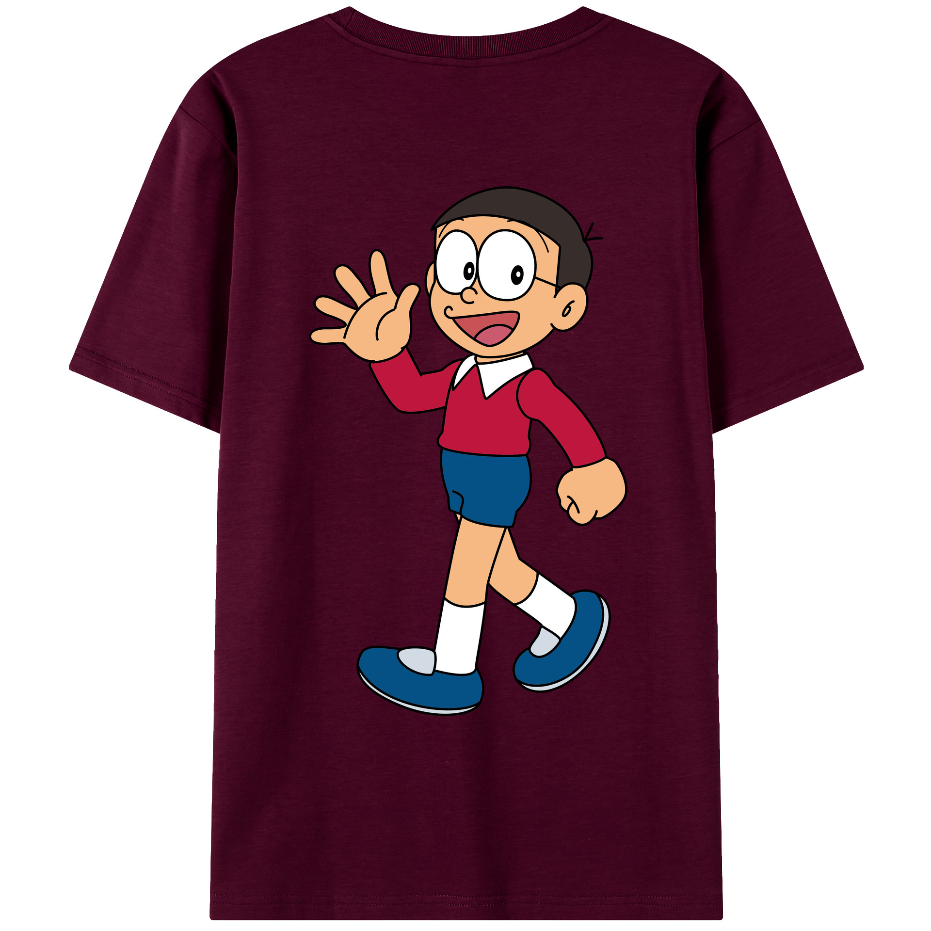 （画像用） ドラえもん 野比 のび太 Doraemon Nobita Nobi レディース半袖Tシャツ(バックプリント)